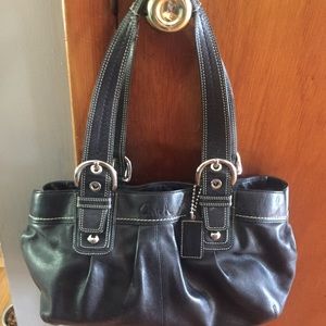 Coach leather handbag black